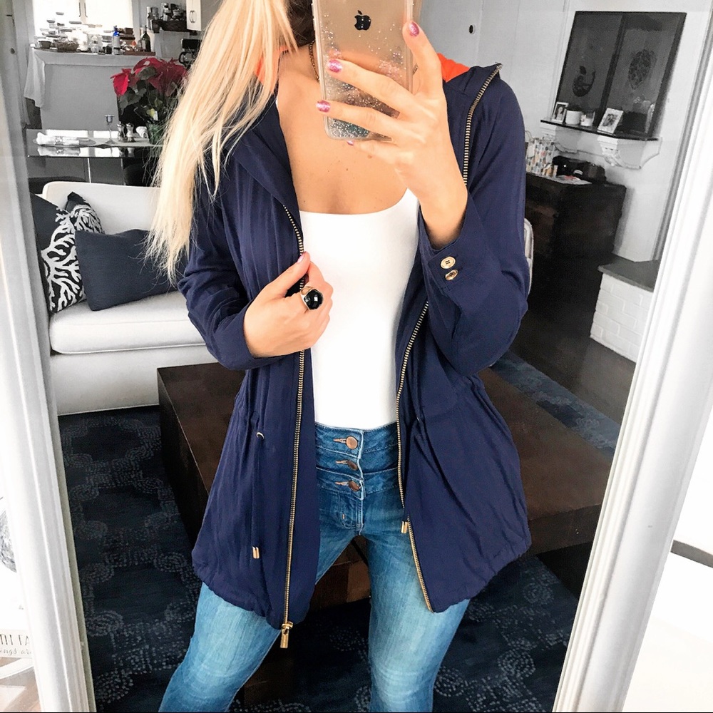 💙 MICHAEL KORS BASICS TRUE NAVY HOODIE JACKET! - Picture 2 of 16